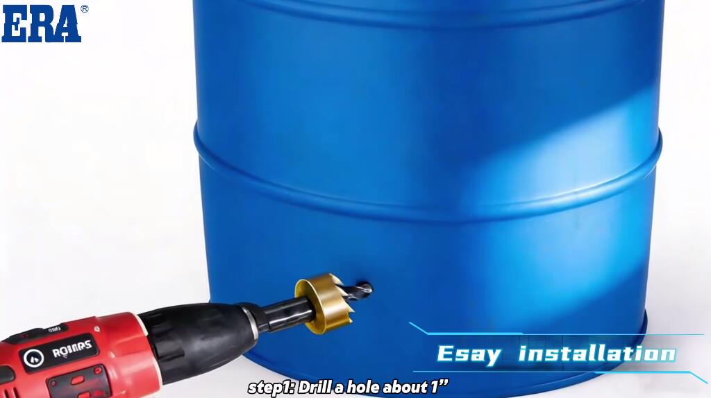 Step1 Drill a hole about 1 Étape 1 : percez un trou d'environ 1