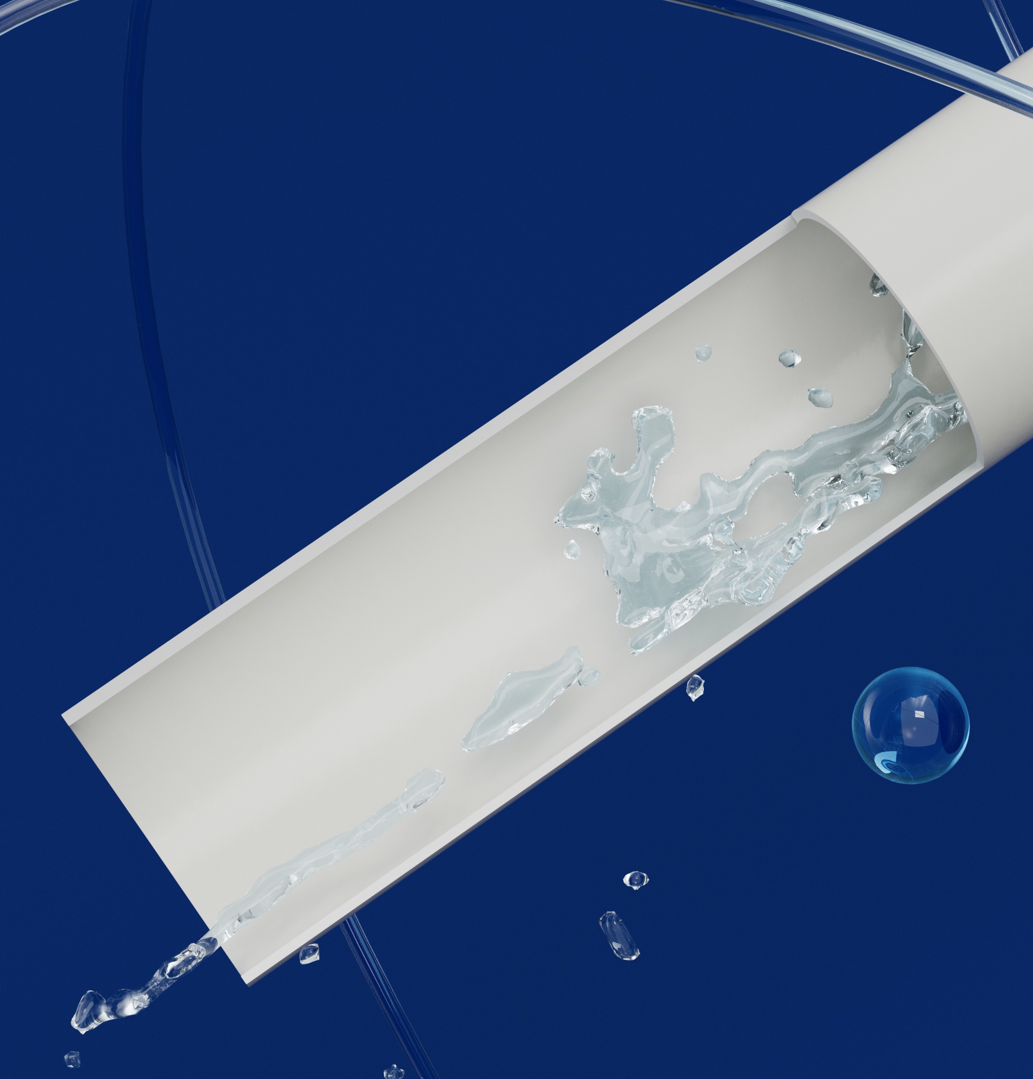 Cross-section of the inner wall of the anti-mildew and antibacterial tube Coupe transversale de la paroi interne du tube anti-moisissure et antibactérien