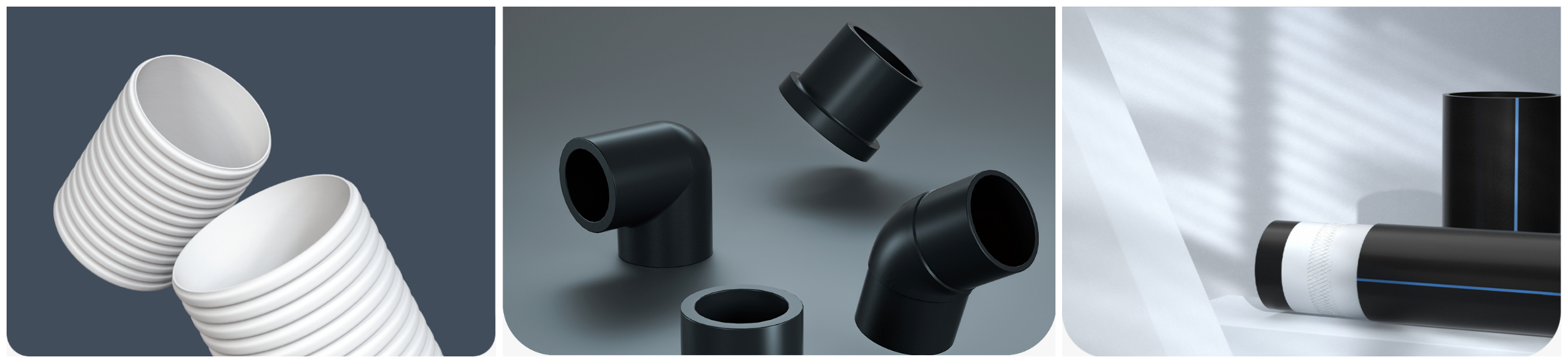 Water Supply Series, Steel Wire Reinforced Polyethylene Composite Pipes, and PVC Communication Corrugated Pipes Série d'approvisionnement en eau, tuyaux composites en polyéthylène renforcé de fil d'acier et tuyaux ondulés de communication en PVC