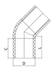 RACCORD PE HDPE À SOUDER BOUT À BOUT COUDE 45°