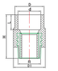 ADAPTATEUR FEMELLE AVEC INSERT EN LAITON