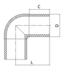 RACCORD PE HDPE À SOUDER BOUT À BOUT COUDE 90°