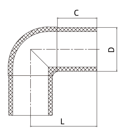 RACCORD PE HDPE À SOUDER BOUT À BOUT COUDE 90°