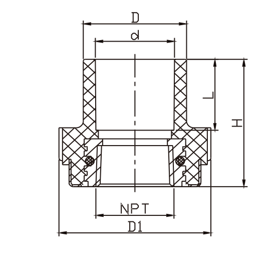 Adaptateur femelle CPVC SCH80 avec laiton