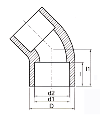 COUDE 45° UPVC Transparent