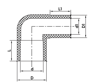 Coude droit à 90° en PVC SCH40