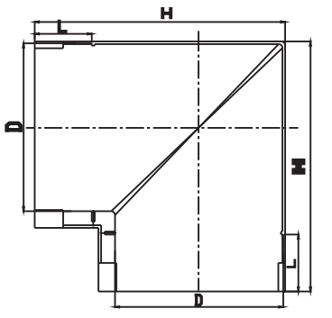 RWGL004-2 CONNECTEUR D'ANGLE DROIT (INTÉRIEUR)