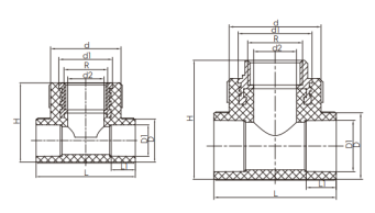 Té fileté femelle type S