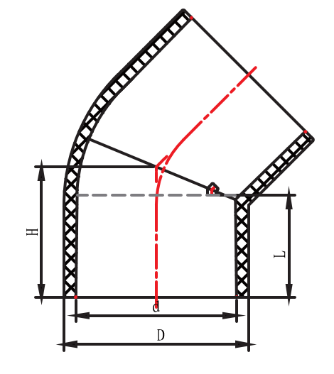 LAUSE01 COUDE 45° TYPE L