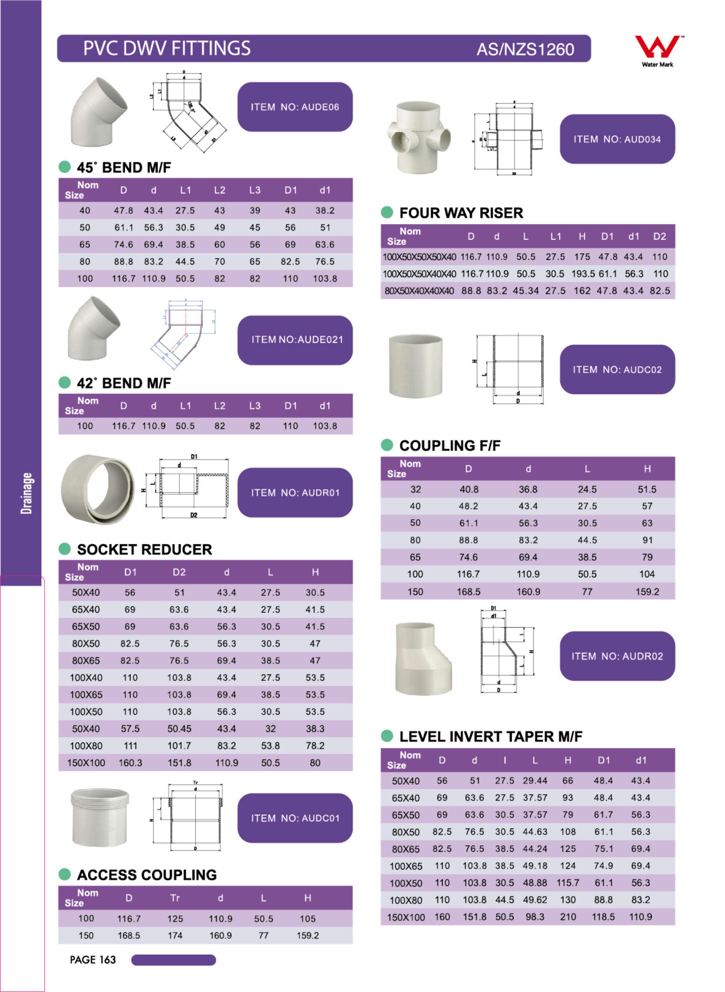 RACCORDS EN PVC DWV COMME NZS1260 4