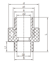 Douille filetée mâle type S