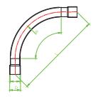 COUDE DE BALAYAGE TÉLÉCOM 90°VERT