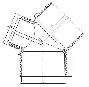 COUDE 45° avec ouverture F/F