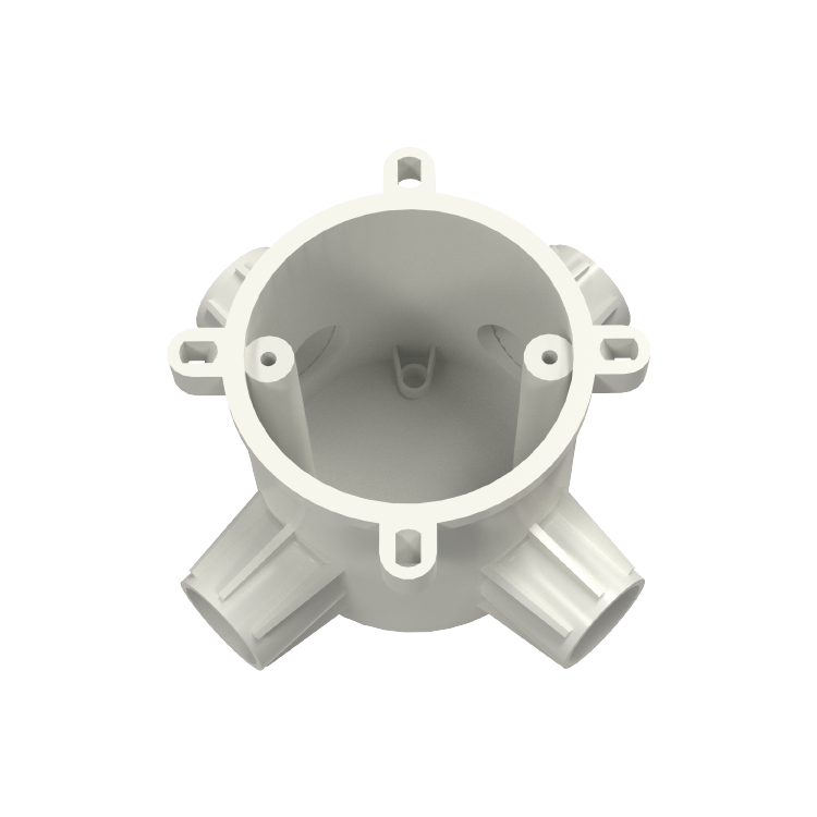 Anneau d'extension électrique isolant à quatre voies en PVC-U