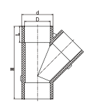 Té oblique en PVC PN10