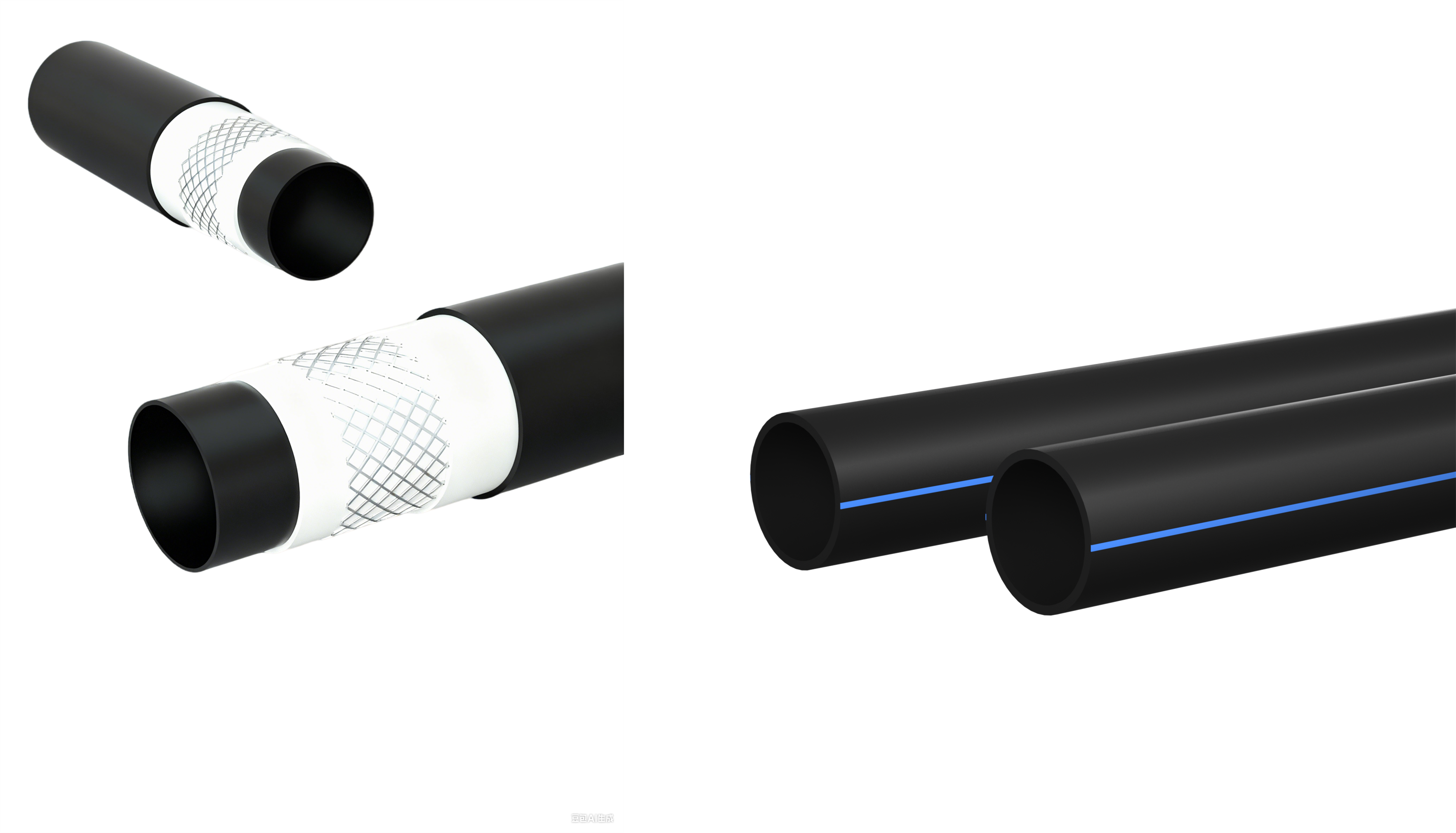 Tuyaux à paroi solide en PEHD pour l'approvisionnement en eau.