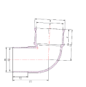 COUDE DÉCALÉ DE TUYAU DE DESCENTE À LIGNE RONDE RGUK07