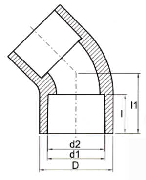 COUDE 45° UPVC Transparent2