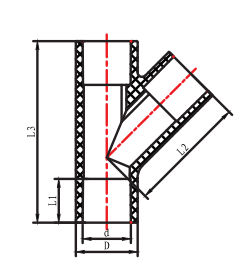Té incliné en PVC SCH40