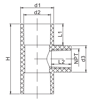 Té femelle réducteur PVC SCH40
