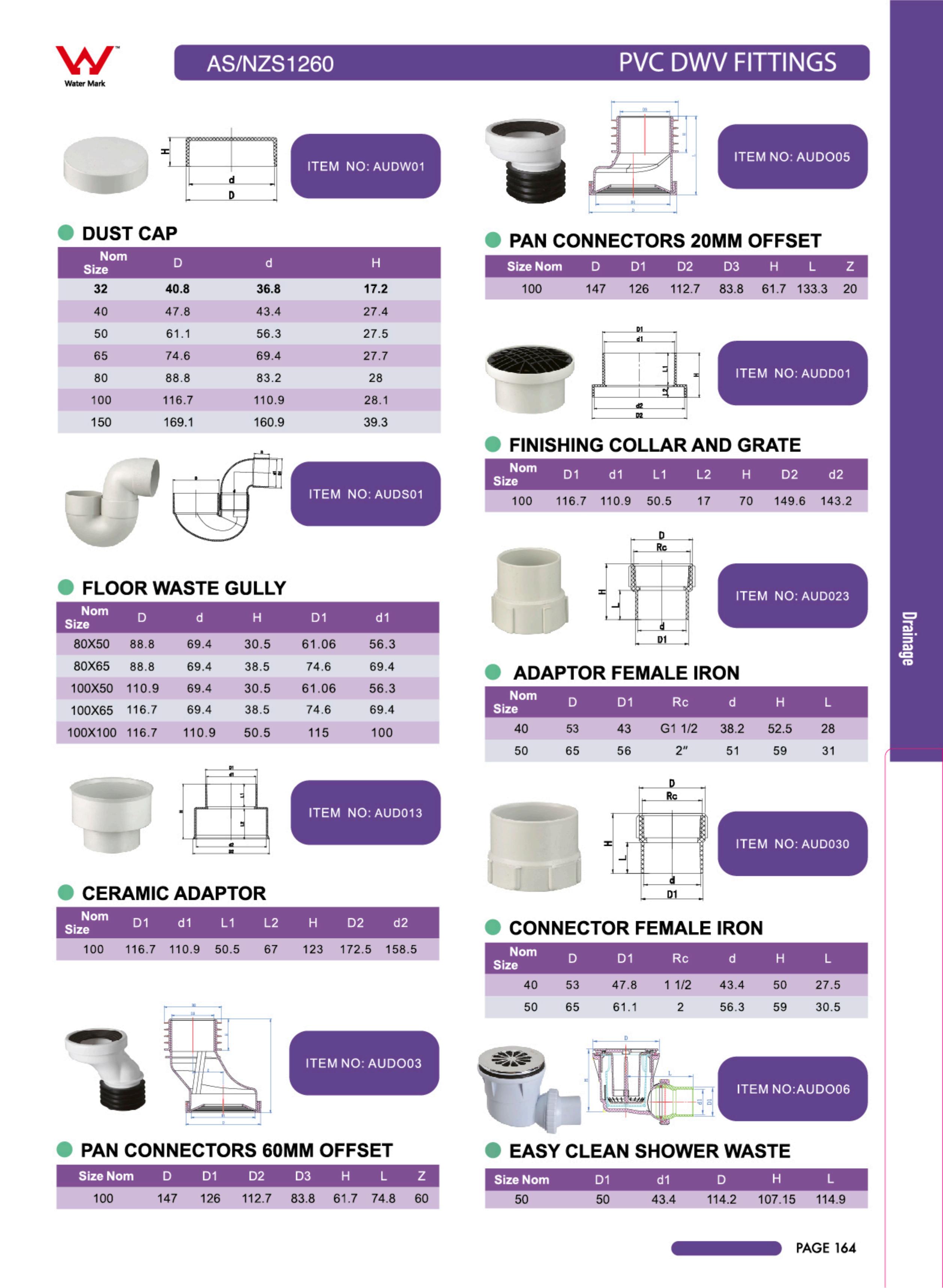 RACCORDS EN PVC DWV COMME NZS1260 5