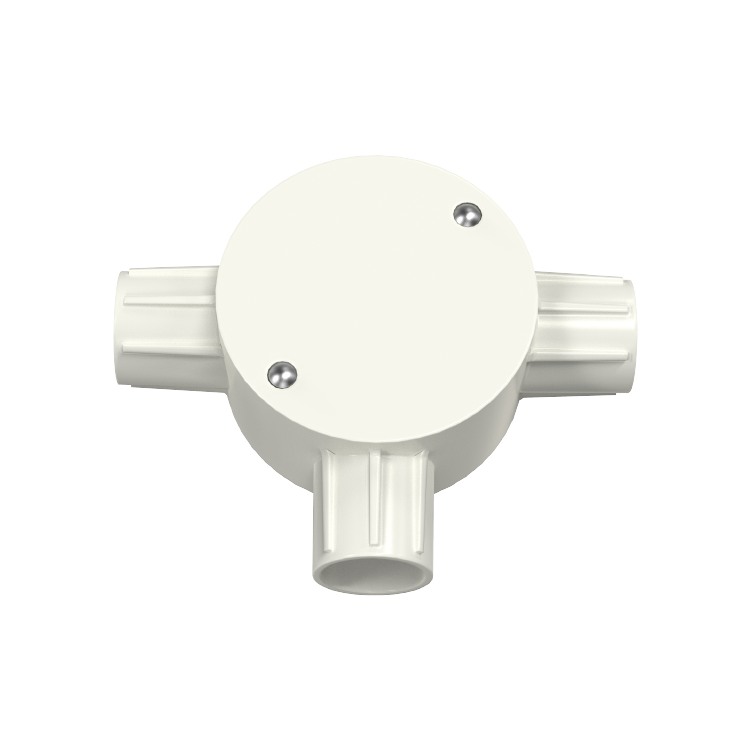 Boîte circulaire électrique isolante à trois voies en PVC-U