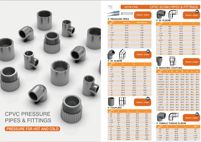 TUYAUX ET RACCORDS PRESSION CPVC POUR CHAUD ET FROID (6)