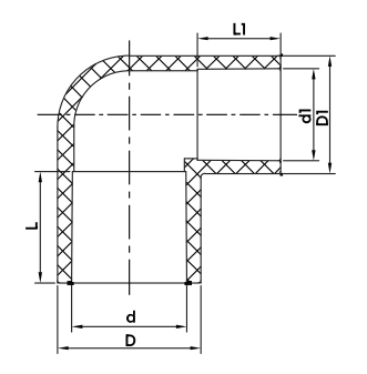 Coude réducteur à 90° en PVC SCH40