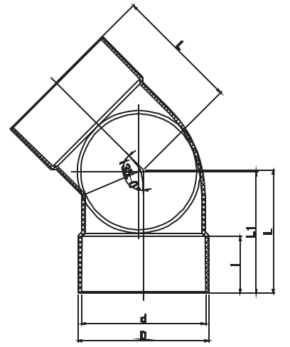 ACCÈS LATÉRAL COUDE 45° F/F