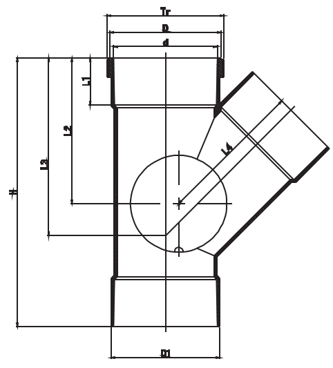 JONCTION D'ACCÈS LATÉRAL 45° DROITE F/F
