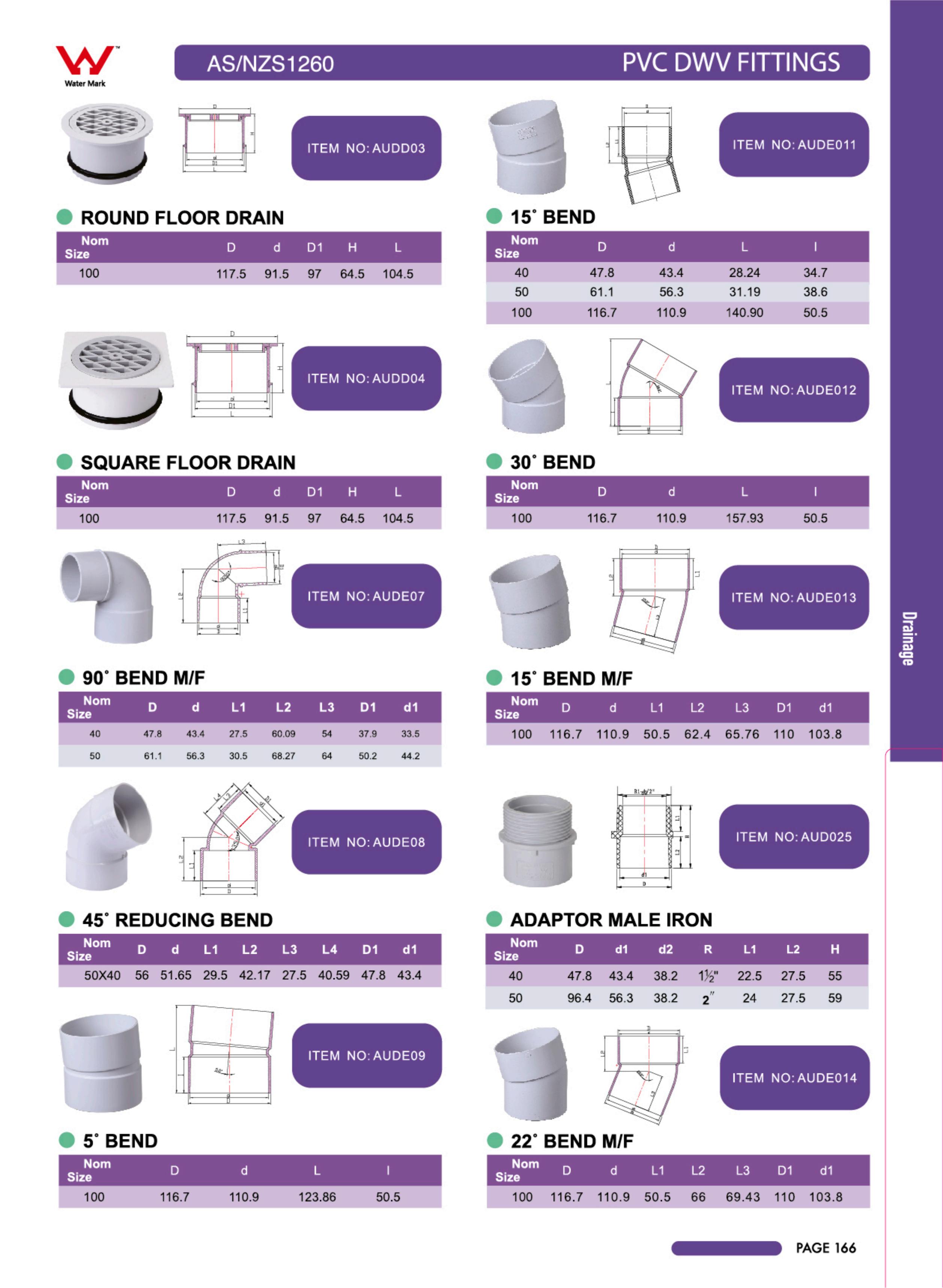 RACCORDS EN PVC DWV COMME NZS1260 7