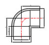 Coude à 90 degrés en PVC PN16