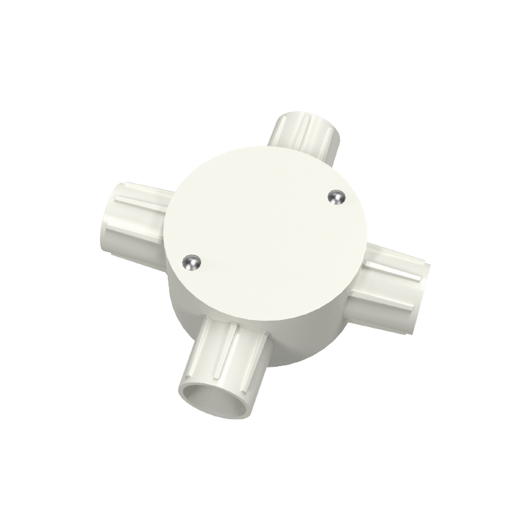 Boîte circulaire électrique isolante à quatre voies en PVC-U