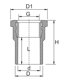 RACCORD FILETÉ EN CUIVRE PVC PN10