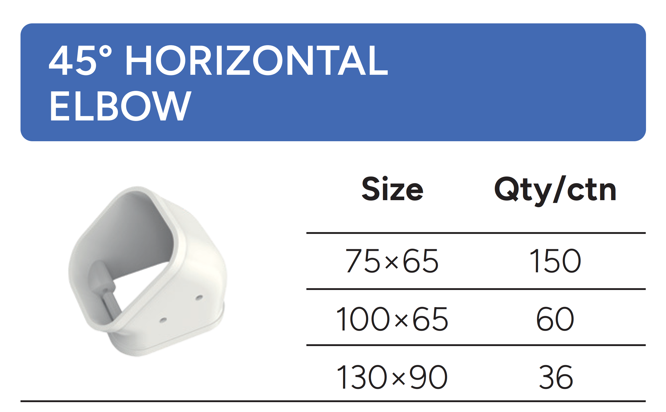 COUDE HORIZONTAL 45&deg;