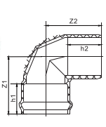 Un robinet Un coude à 90° à insert