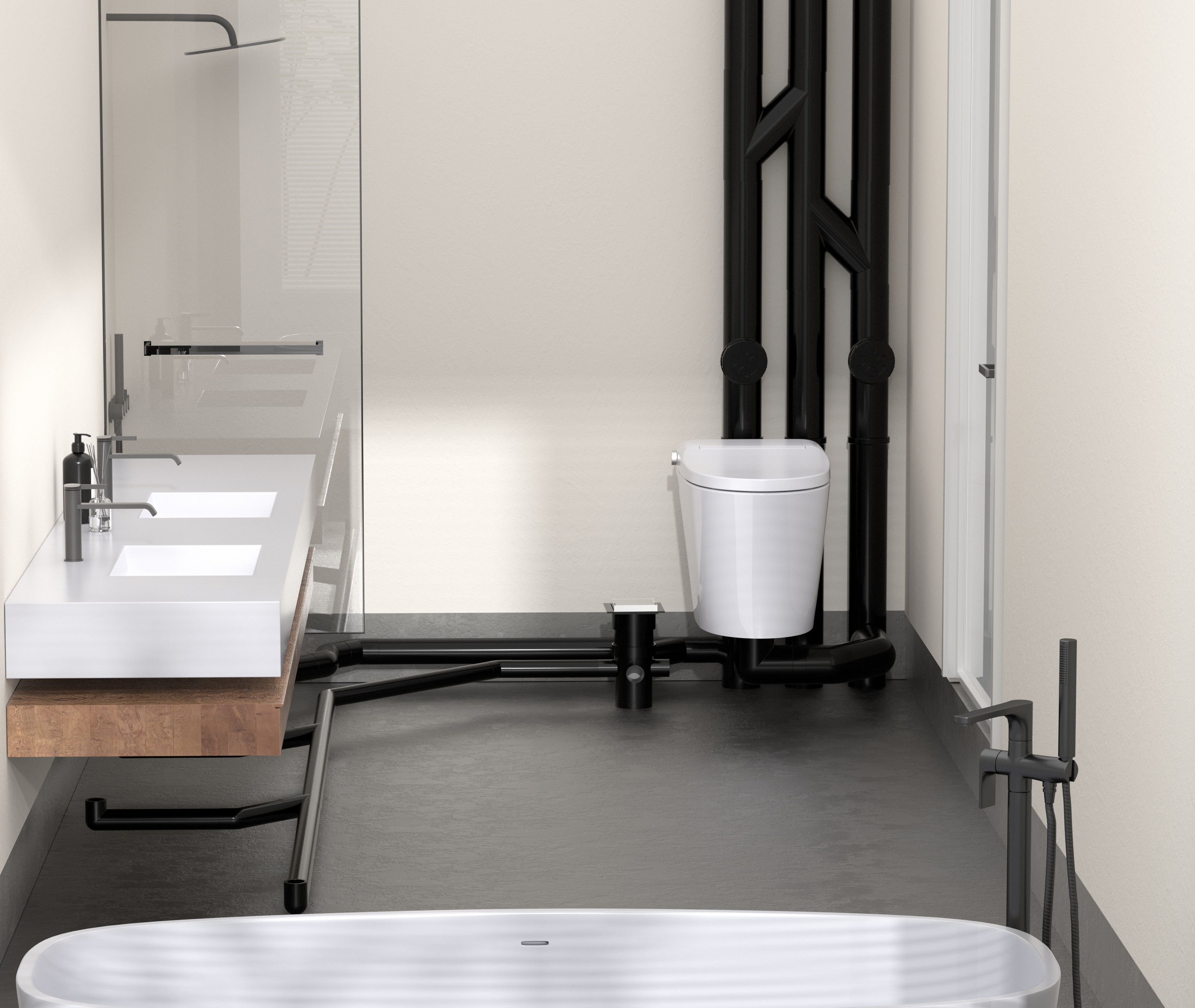 Application de drainage au m&ecirc;me &eacute;tage en PEHD pour b&acirc;timents r&eacute;sidentiels modernes11